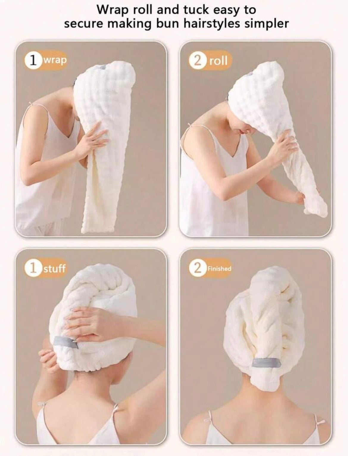 Microfiber Hair Towel Cap | Fast Drying and Frizzless