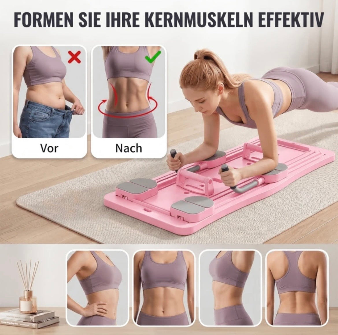 Reformer Foldable Pilates Board 4 in 1 for Home
