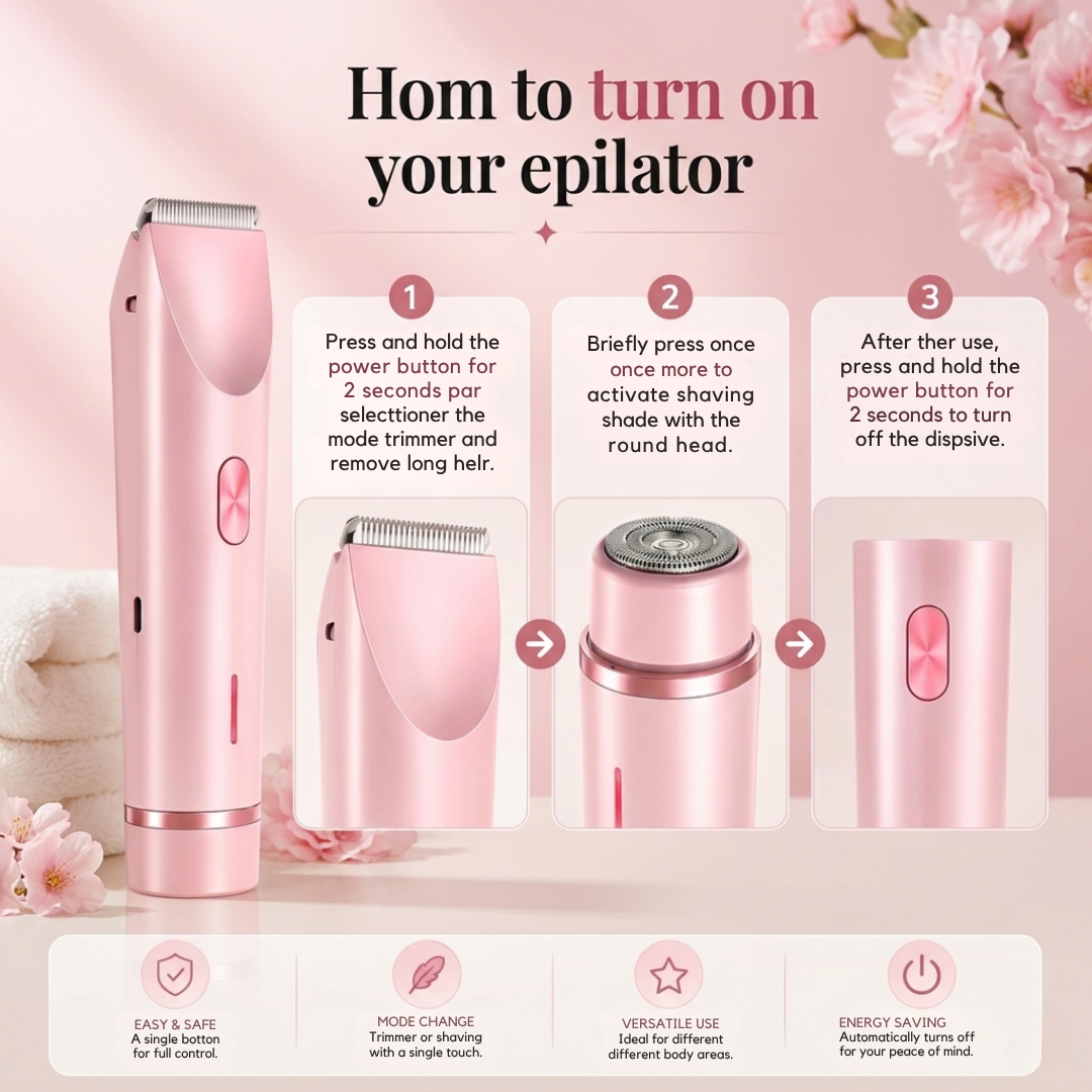 2-in-1 Electric Shaver for Women – Facial & Body Hair Remover