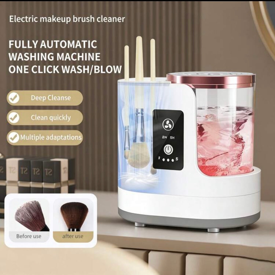 Automatic Makeup Brush Cleaner | Cleans and Dries in Minutes
