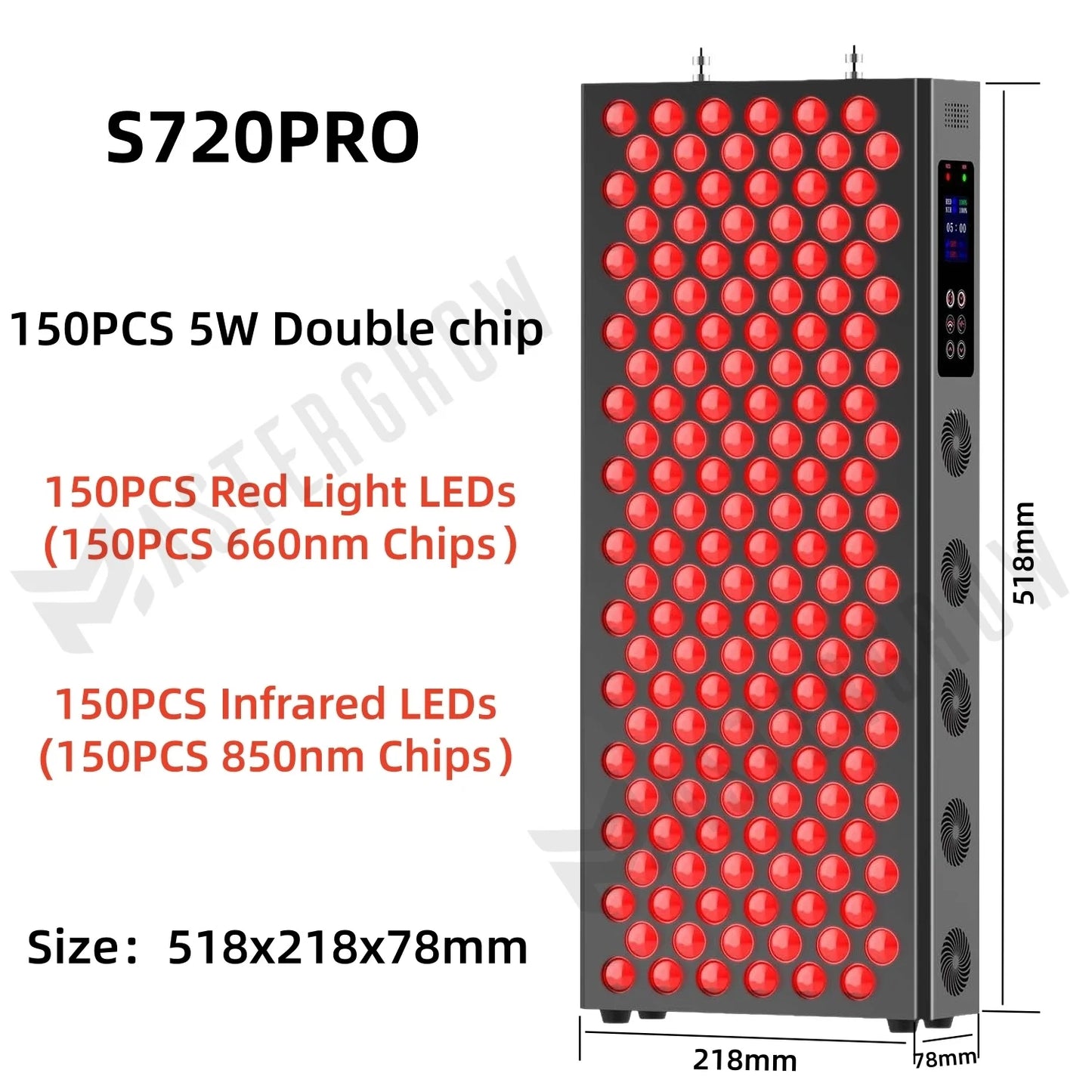 Double Chip Timing Led Red Light Therapy Panel Lamp 660Nm near Infrared Therapy Light 850Nm LED Beauty Devices for Face and Body