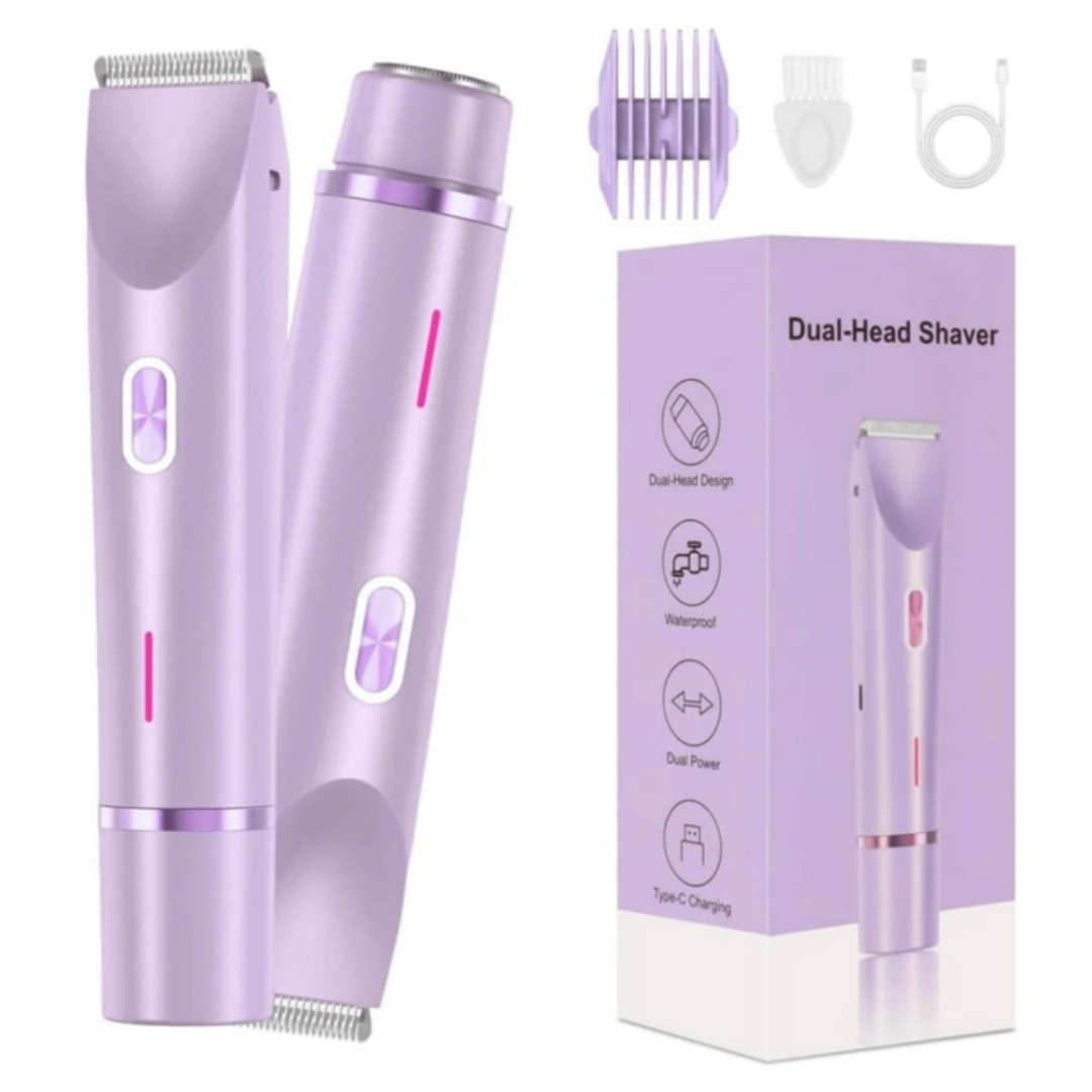 2-in-1 Electric Shaver for Women – Facial & Body Hair Remover