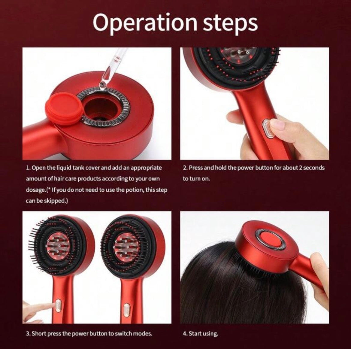 Portable Electric Hair Massager with 3 Speeds