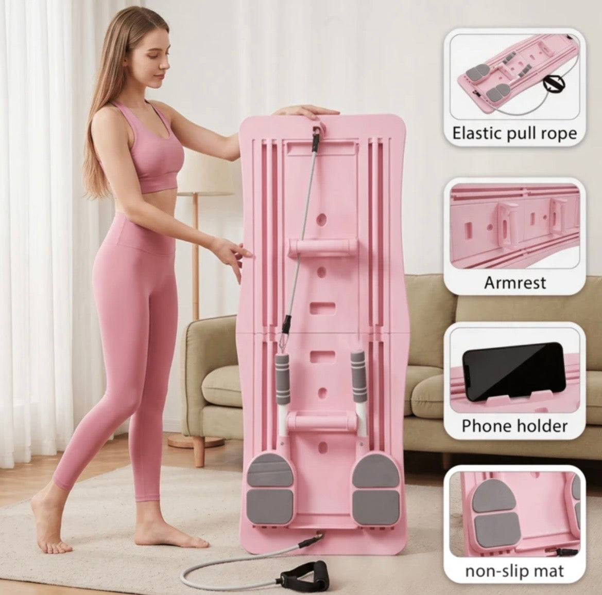 Reformer Foldable Pilates Board 4 in 1 for Home