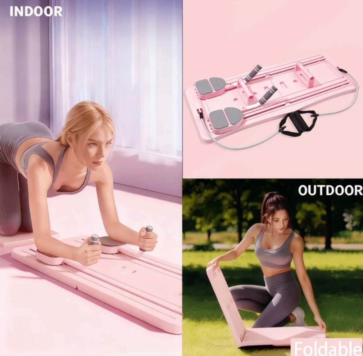 Reformer Foldable Pilates Board 4 in 1 for Home