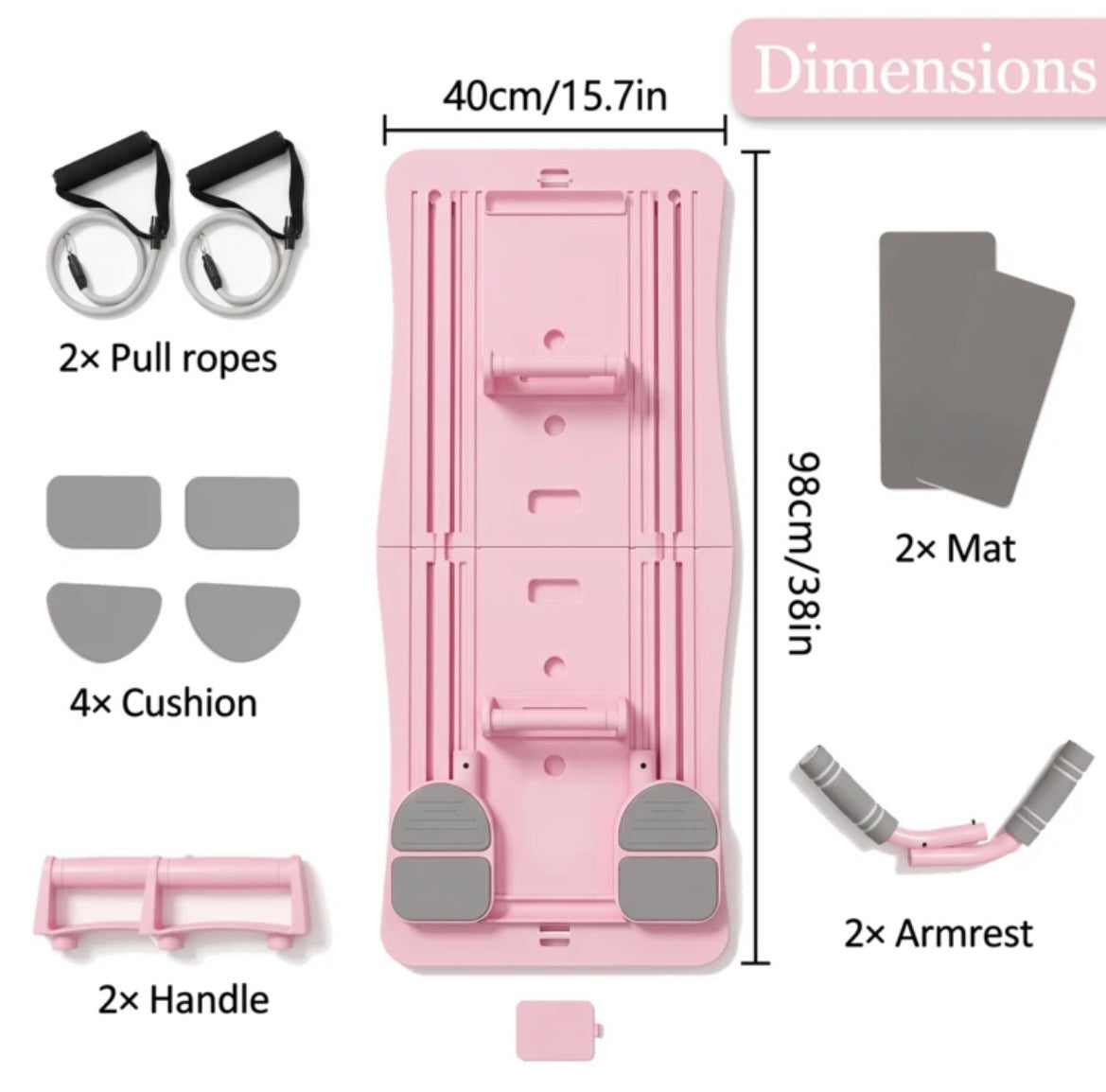 Reformer Foldable Pilates Board 4 in 1 for Home