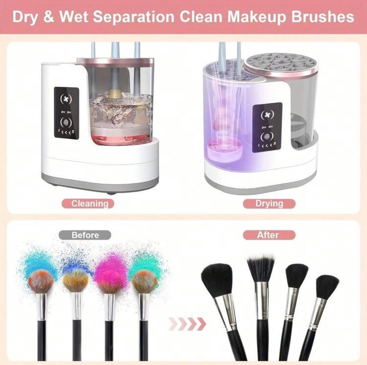 Automatic Makeup Brush Cleaner | Cleans and Dries in Minutes
