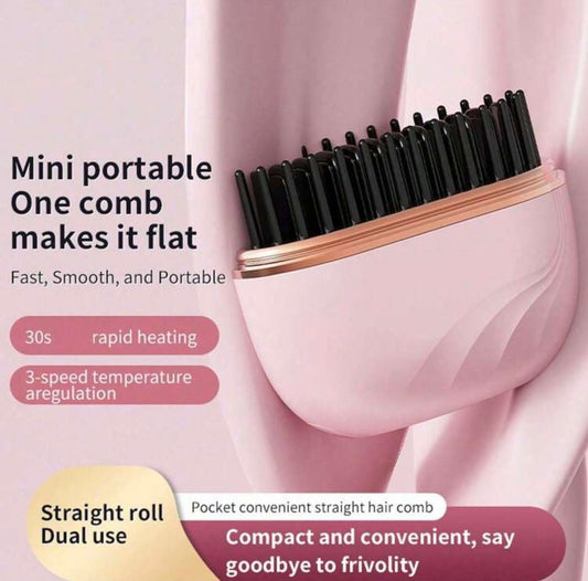 Mini Wireless Straightening Brush | Quick and Frizzless Hairstyle
